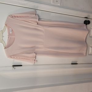 Calvin Klein Women's Button Chiffon Flutter Sleeve Sheath Dress